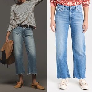 Paige Leenah Ankle Raw Hem Wide Jeans